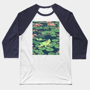 Vintage Cuban Tree Frog in the Lilypad Field Frog Lover Baseball T-Shirt
